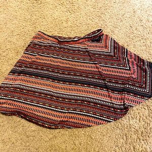 Orange and black knee length skirt